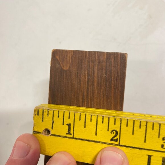 Vintage Wood Candle Wall Sconces Pair Rustic Decor 30”Tall Brown Wooden Holders - Picture 9 of 10